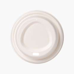 Tampas para copos em bagaço de cana com abertura Ø90, branco, 1000 uni.