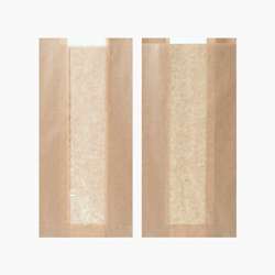 Embalagens de papel para pastelaria com janela microperfurada – 160 x 80 x 320 mm – Castanho – 1000 uni.