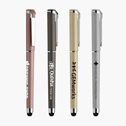 Caneta stylus de gel mineral policromática com tinta preta