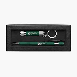 Conjunto de oferta de caneta suave e tinta preta e lanterna