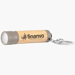 Lanterna LED em bambu com porta-chaves