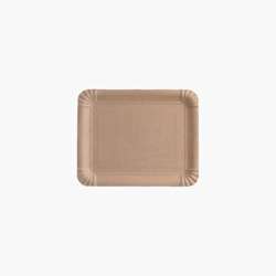 Pratos de papel – Retangulares 16 cm x 20 cm – Castanho – 1000 uni.