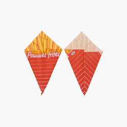 Cone para batatas fritas – 100 g, 17 cm –  1000 uni.
