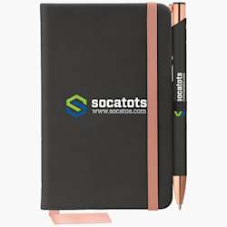 Caderno de capa mole com caneta