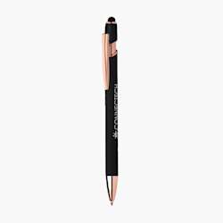Caneta de gel com toque suave e stylus.