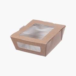 Caixas para salada com janela de plástico 450 ml – Castanho – 200 uni.