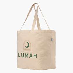Sacola de compras de algodão e poliéster reciclados para o dia a dia – 50 x 33 cm