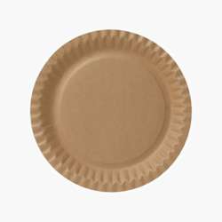 Pratos de papel FSC® com revestimento – Redondos 23 cm – Castanho – 500 uni.