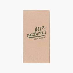 Guardanapos de papel reciclado folha dupla – 33 x 33 cm – Dobra 1/8 – Castanho natural – 2000 uni.