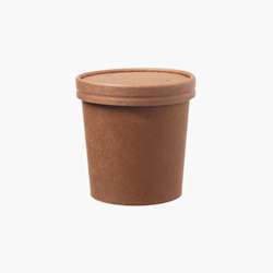 Tampas para tigela de sopa FSC® 230/360 ml – Castanho – 500 uni.