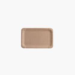 Pratos de papel FSC® com revestimento – Retangulares 13 x 20 cm – Castanho – 1000 uni.