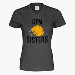 T-shirt CottoVer com decote em V para mulher com impressão a tinta à frente