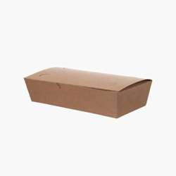Caixa para refeições com tampa 800 ml – 200 x 100 x 50 mm – Castanho – 400 uni.
