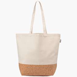 Bolsa tote Tuscany de algodão reciclado com fundo de cortiça – 35,99 x 43 cm
