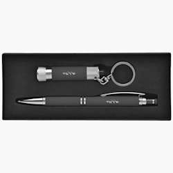 Conjunto de oferta de caneta stylus com tinta preta e lanterna