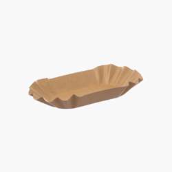 Bandeja de papel FSC® com revestimento – 17 x 10,5 x 3 cm – Castanho – 2000 uni.