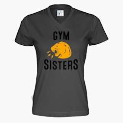 T-shirt CottoVer com decote em V para mulher com impressão a tinta à frente