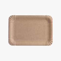 Pratos de papel FSC® com revestimento – Retangulares 24 x 34 cm – Castanho – 250 uni.