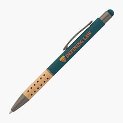 Caneta esferográfica stylus com pega de bambu Quantix