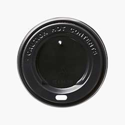 Tampa para copos em plástico com abertura Ø90 mm – Preto – 1000 uni.