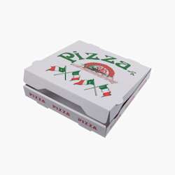 Caixas para pizza – Francia, 33 x 33 x 4 cm – Bandeira italiana – 100 uni.