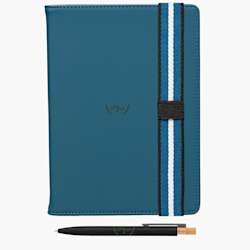 Caderno recarregável Chevron Marina A5 com caneta