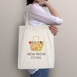 Canvas Tote Bags with Colored Handles