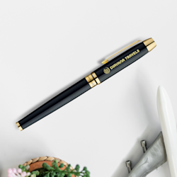 Parker Odyssey Laque Black Gold Trim Roller Ball Pen