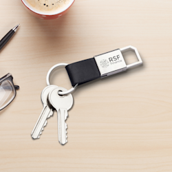 Silver Hook & Loop Engraved Keychains