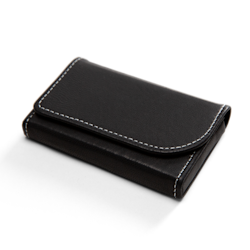 Black Leather Horizontal Business Card Holders