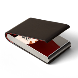 Black Leather Vertical Business Card Holders