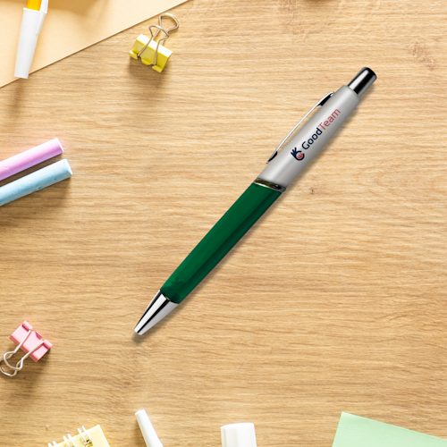 Green with Silver Ball Pens
