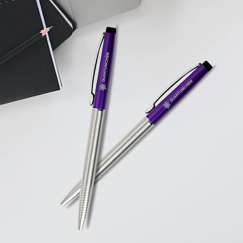 Blue & Silver Metal Ball Pens