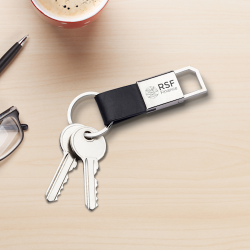 Silver Hook & Loop Engraved Keychains