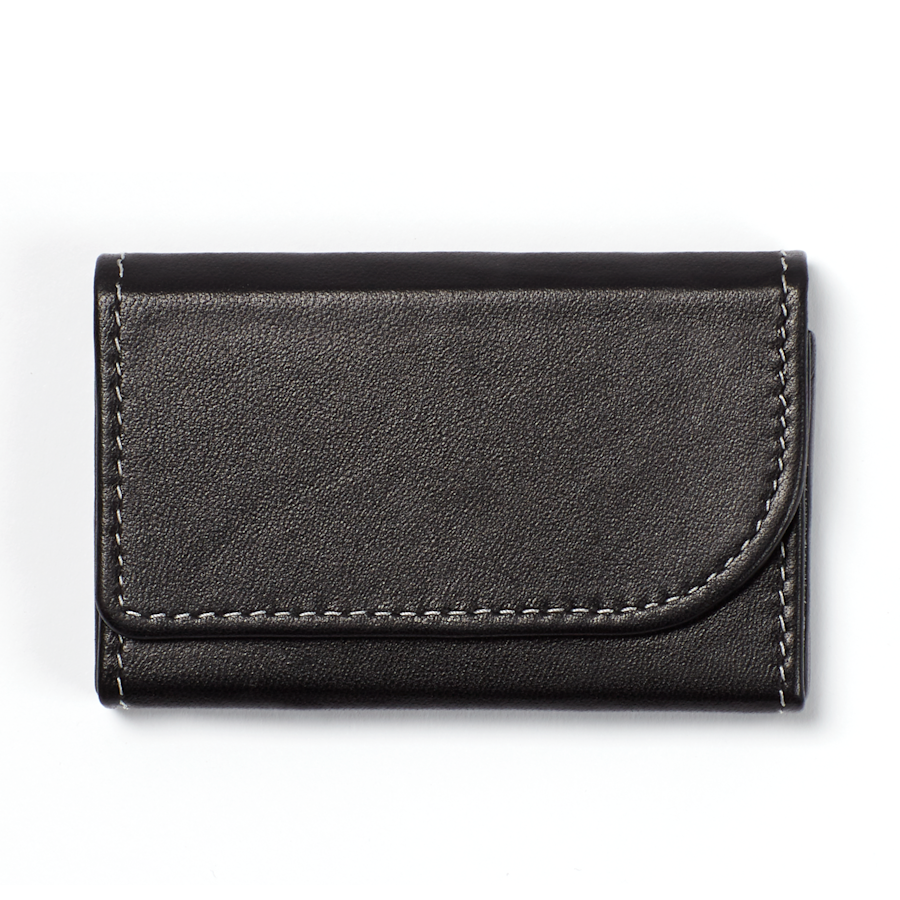 Black Leather Horizontal Business Card Holders