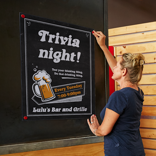 Poster advertising a trivia night