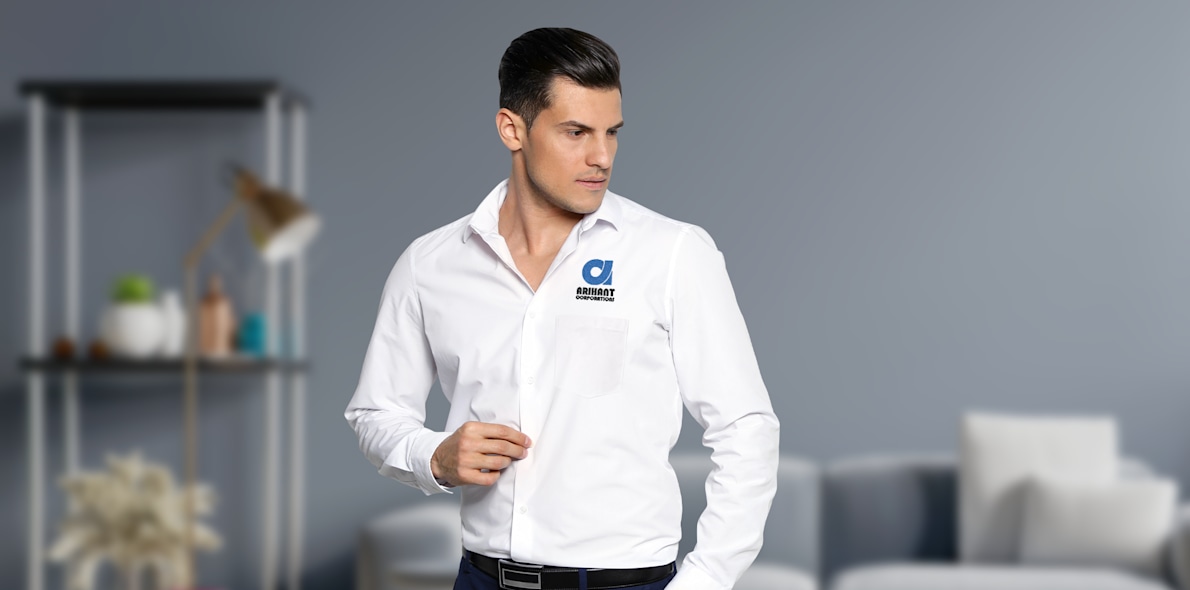 Larger version: Embroidered Office Shirts - Men