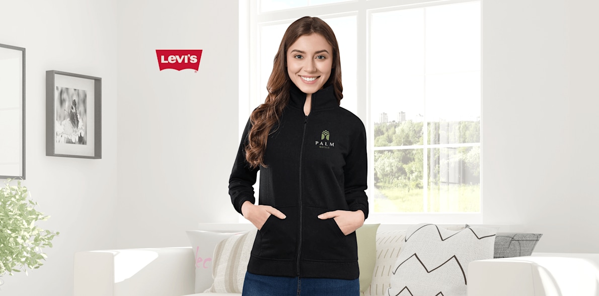 Larger version: Levi's High Neck Zipper Jackets > Hero img1