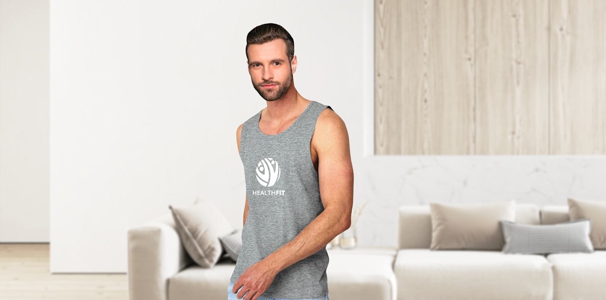 Larger version: Men's Sleeveless Singlet > Hero img1