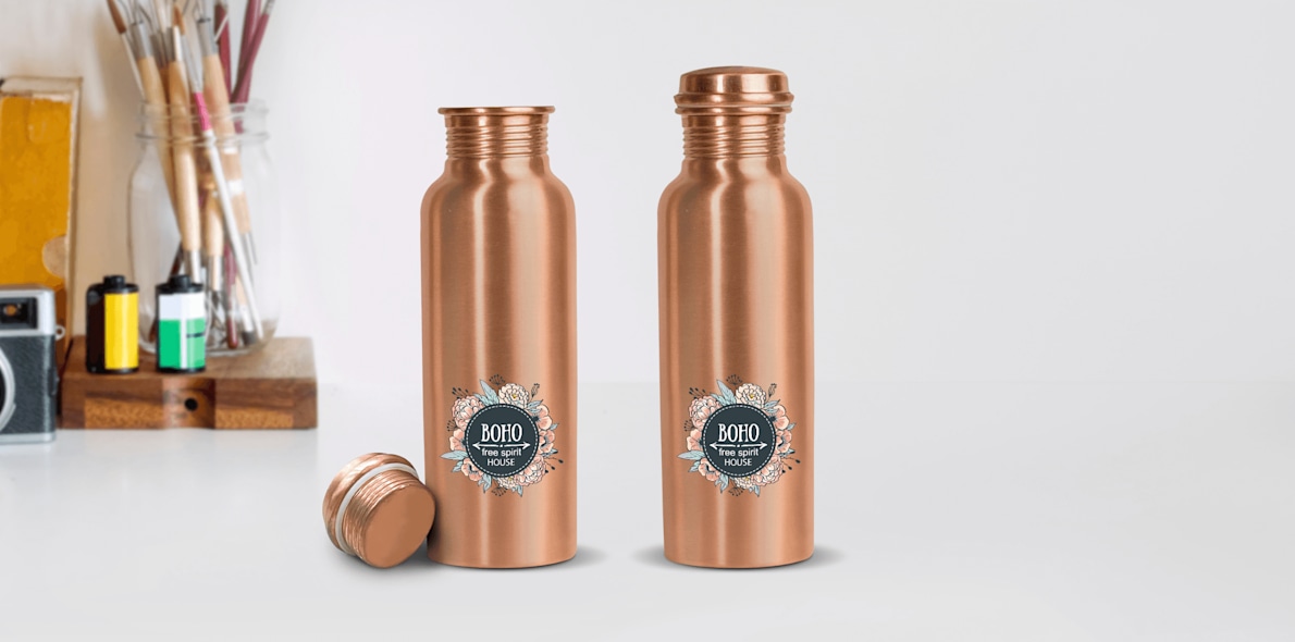 Larger version: 750ml Glossy Copper Bottle > Hero img1