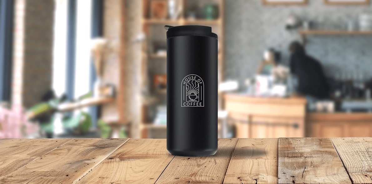 Larger version: Personalised Insulated Vacuum Coffee Flask - 380ml > Hero img1