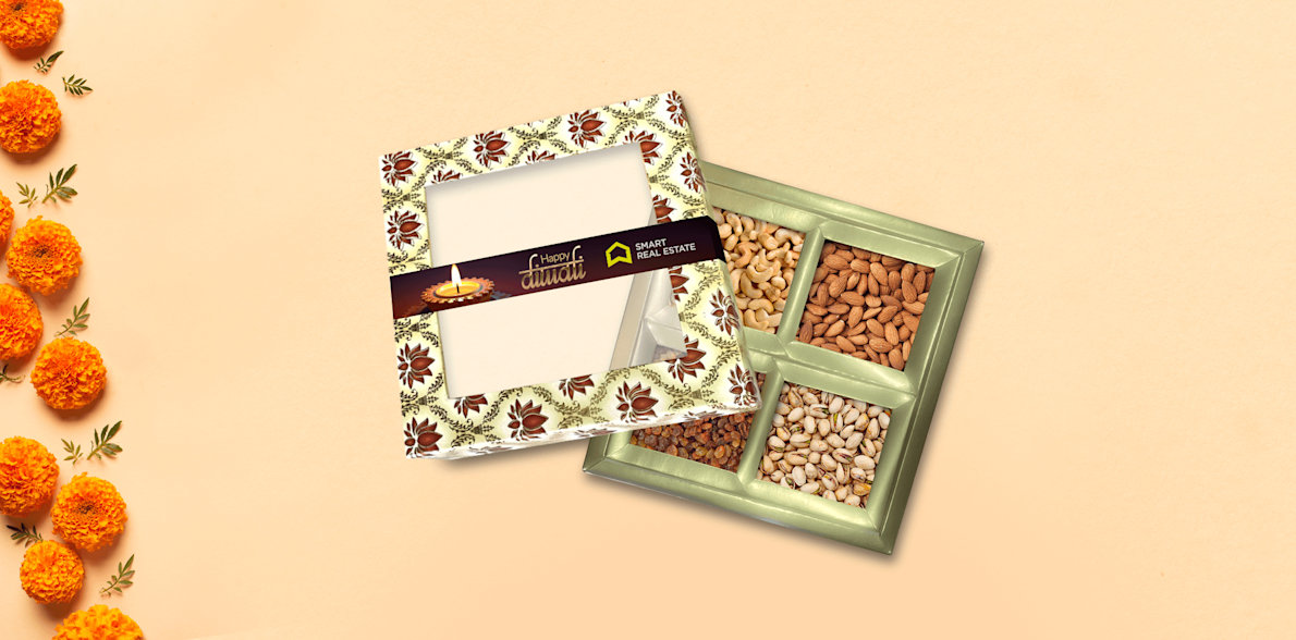 Larger version: Dry Fruits Diwali Gift Hampers - Sleeves > Hero img1