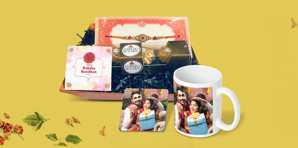 Larger version: Rakhi with Personalised Mug and Coaster > Hero img1