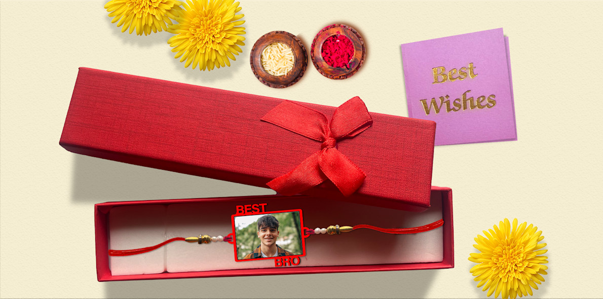 Personalised Best Bro Photo Rakhi > Hero img3