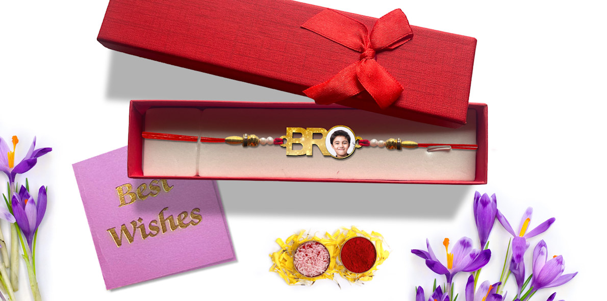 Personalised Bro Photo Rakhi > Hero img3
