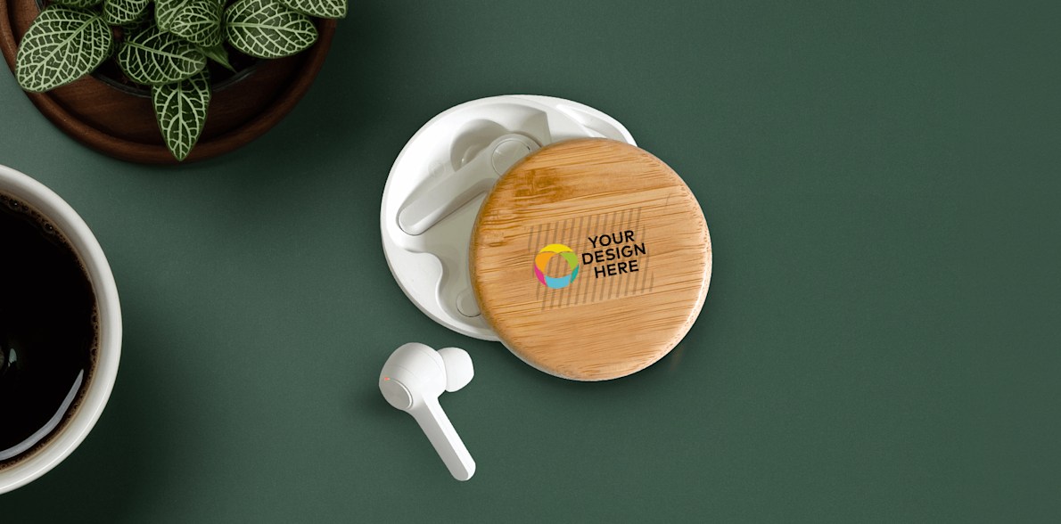 Cherry Bamboo Wireless Earbuds > Hero img5