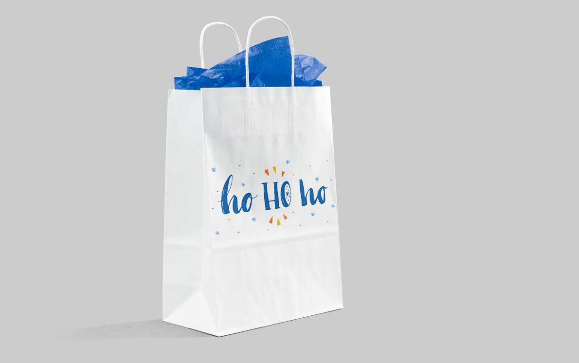 Personalised white paper bags store