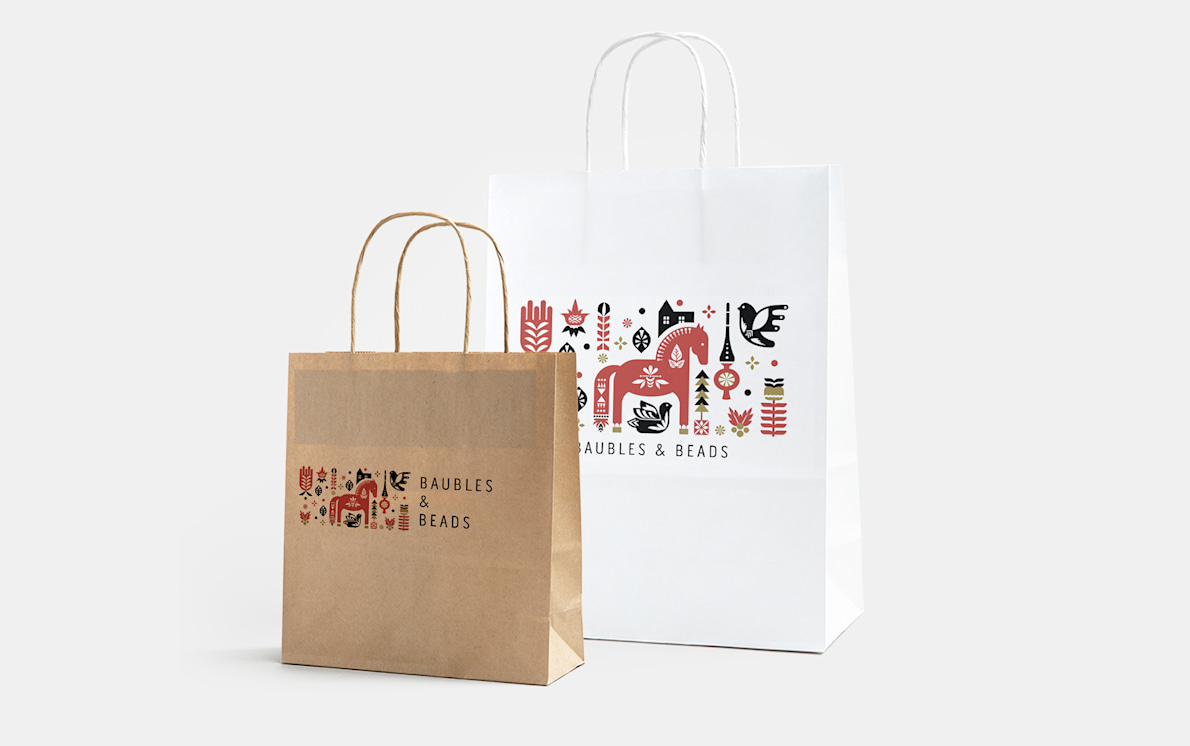 Printed paper bag with logo