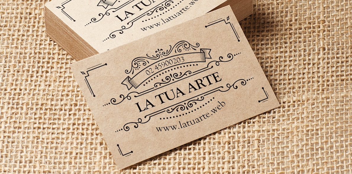 Biglietti da visita con carta Kraft colore avana vintage Vistaprint