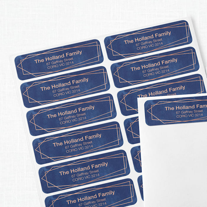White Sticky Return Address Labels Custom Personalised Pre Printed Stickers 